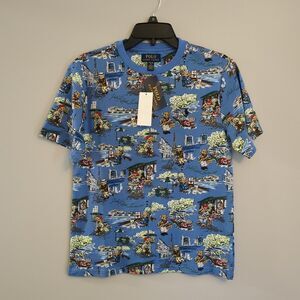 NWT Polo Ralph Lauren Blue Paris Parisan Scene Tshirt Boys Youth Large (14-16)